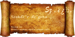 Szekér Ágota névjegykártya